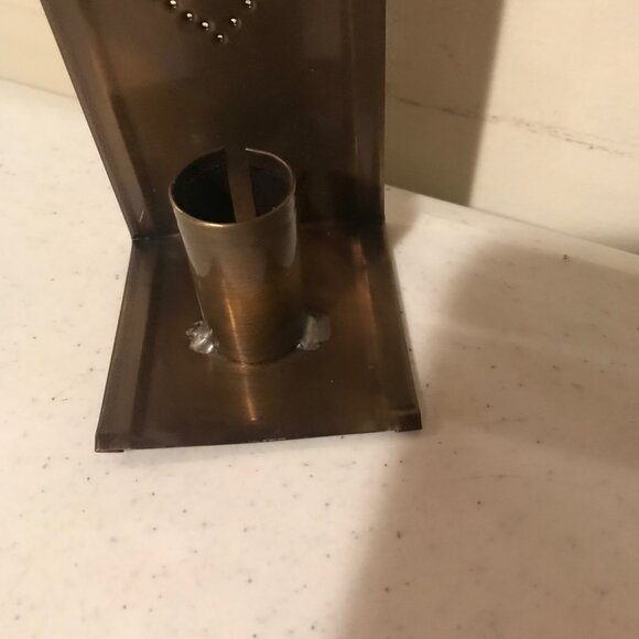 New Heart Candle sconce in Antiqued Brass - Picture 5 of 6